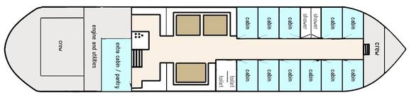 Deck plan of the Avontuur
