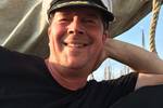 Skipper Diederik Sonneveld aboard the tjalk Aagtje
