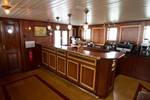 Wooden bar in the saloon of the Abel Tasman