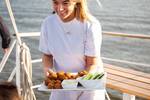 Snacks being served on the deck of the Abel Tasman