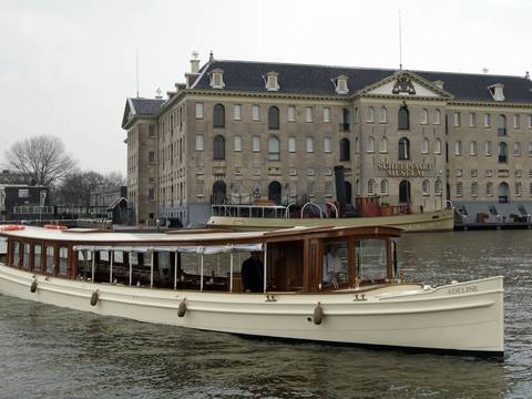 Saloon boat Adeline at the National Maritime Museum in Amsterdam