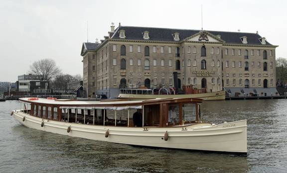Saloon boat Adeline at the National Maritime Museum in Amsterdam