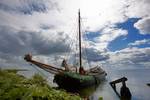 Albatros moored at the Rozewerf on Marken