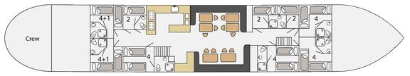 Deck plan of the clipper Aldebaran