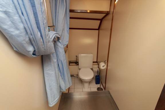 Toilet and shower aboard the Allure