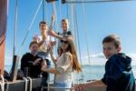 School pupils helping to sail aboard the Ambiance