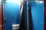 Shower with blue walls on the Anna Trijntje