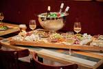 Sharing platter and glasses of wine aboard the clipper Anna