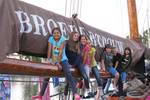 School pupils aboard the Broedertrouw during a residential school trip