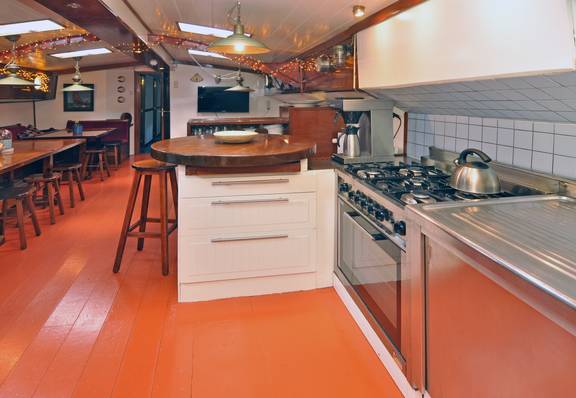 Galley of the Chateauroux with a cooker and worktop