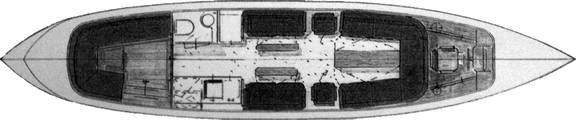 Deck plan of the saloon boat Emma