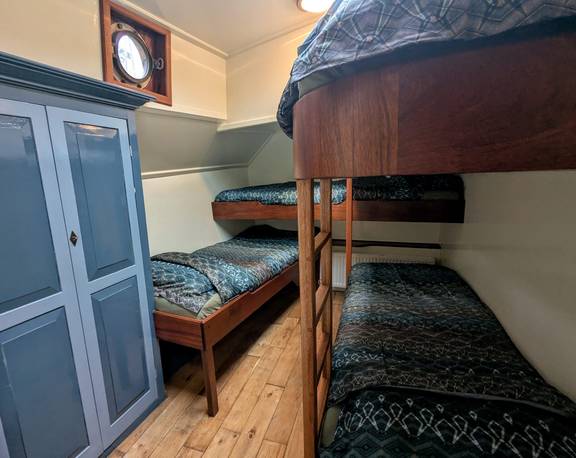 Cabin with bunk beds aboard the Engelburg