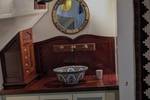 Washbasin and mirror in a cabin of the Engelburg