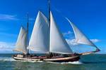 Johanna Engelina with white sails hoisted