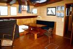 Wooden seating area in the saloon of the Johanna Engelina