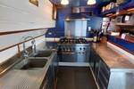 Galley of the Johanna Engelina with a stainless-steel worktop
