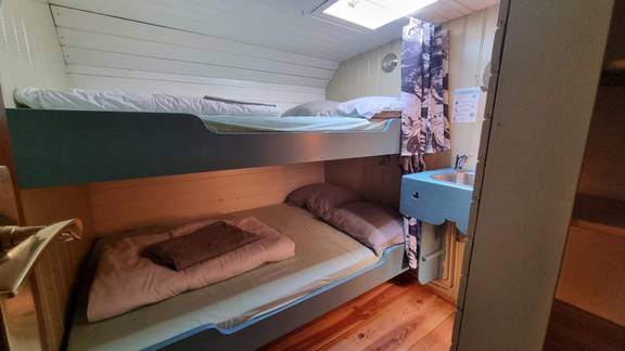 Bunk beds in a cabin of the Medusa