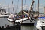 Nieuwe Zorg moored among other ships in the harbour