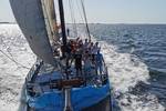 Spartivento under sail, viewed from the bowsprit