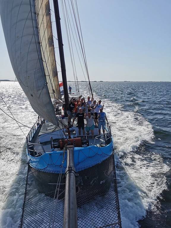 Spartivento under sail, viewed from the bowsprit