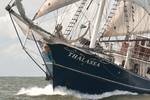 Bow of the Thalassa while sailing