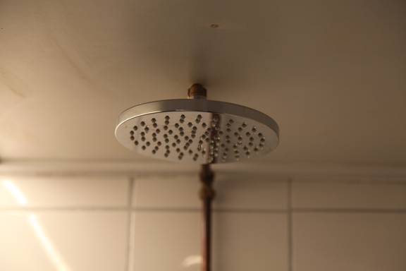 Rain shower aboard the Vrijheid