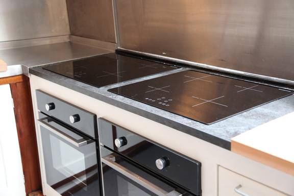 Hobs and ovens in the galley of the Vrijheid