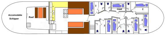 Deck plan of De Vrouw Dina