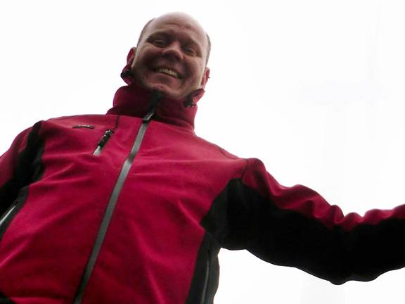 Skipper Richard Koreneef aboard the Sybaris