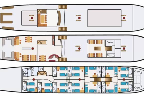 Deck plan of the Simmer fan Fryslân