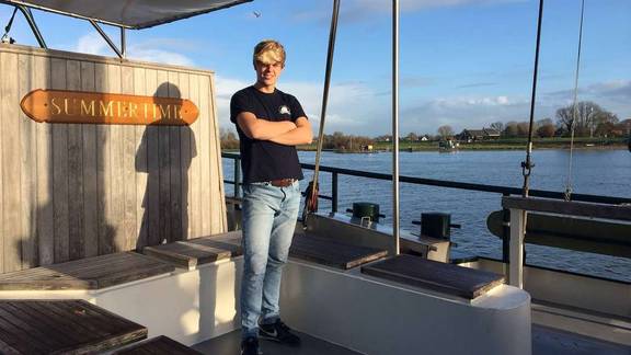 Skipper Jonathan Wahlers on the deck of his ship